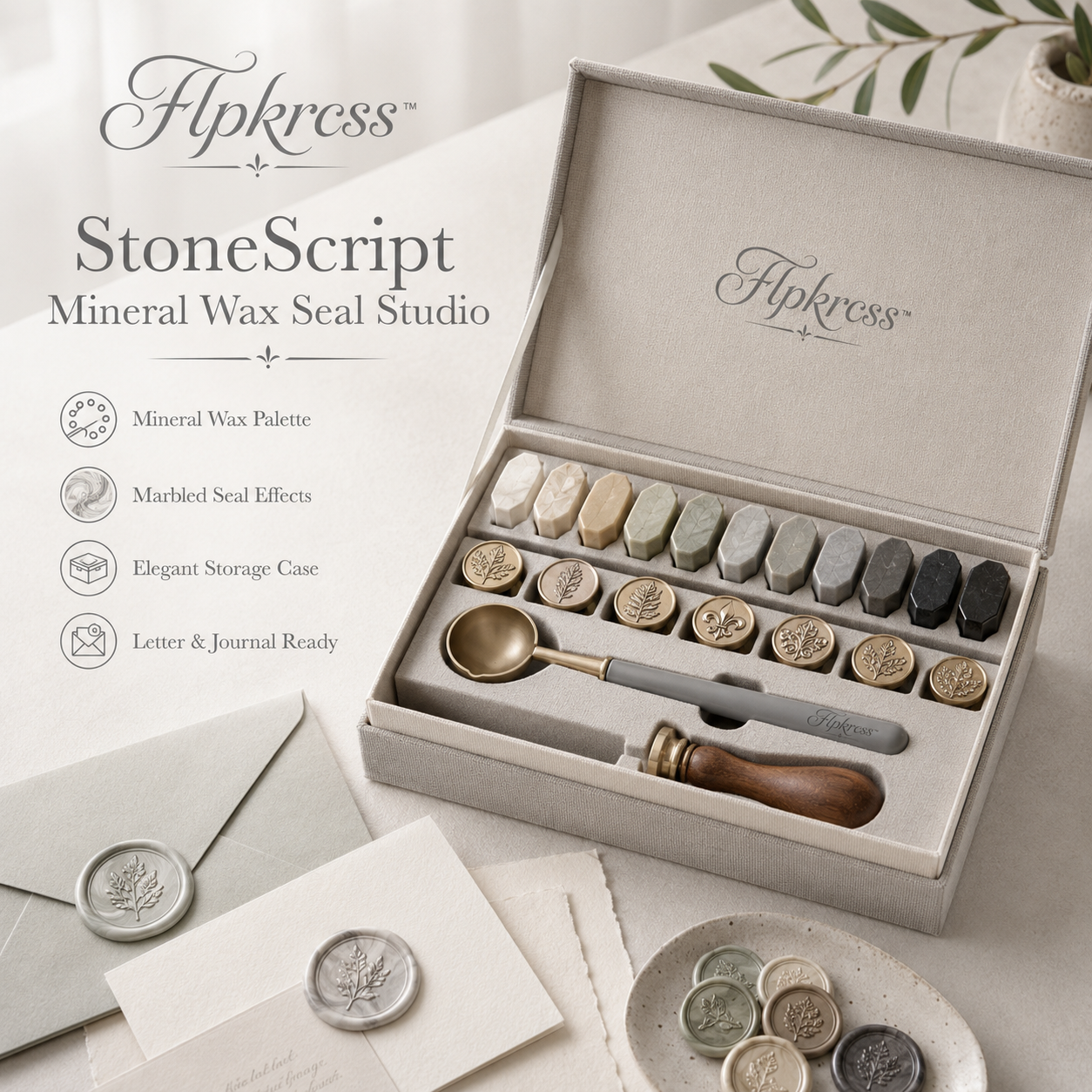 Flpkrcss™ StoneScript Mineral Wax Seal Studio