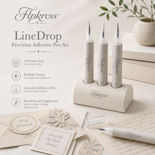 Flpkrcss™ LineDrop Precision Adhesive Pen Set