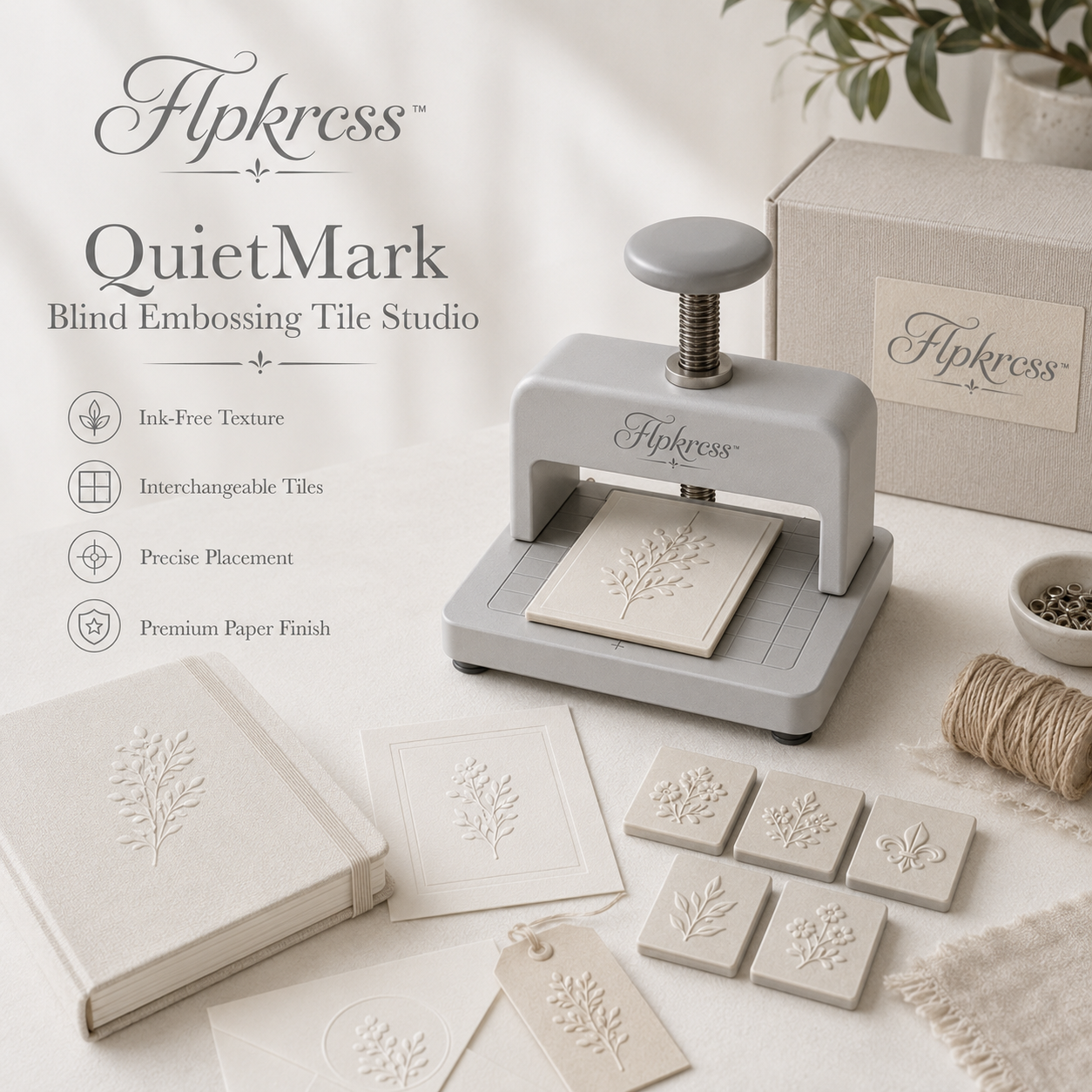 Flpkrcss™ QuietMark Blind Embossing Tile Studio