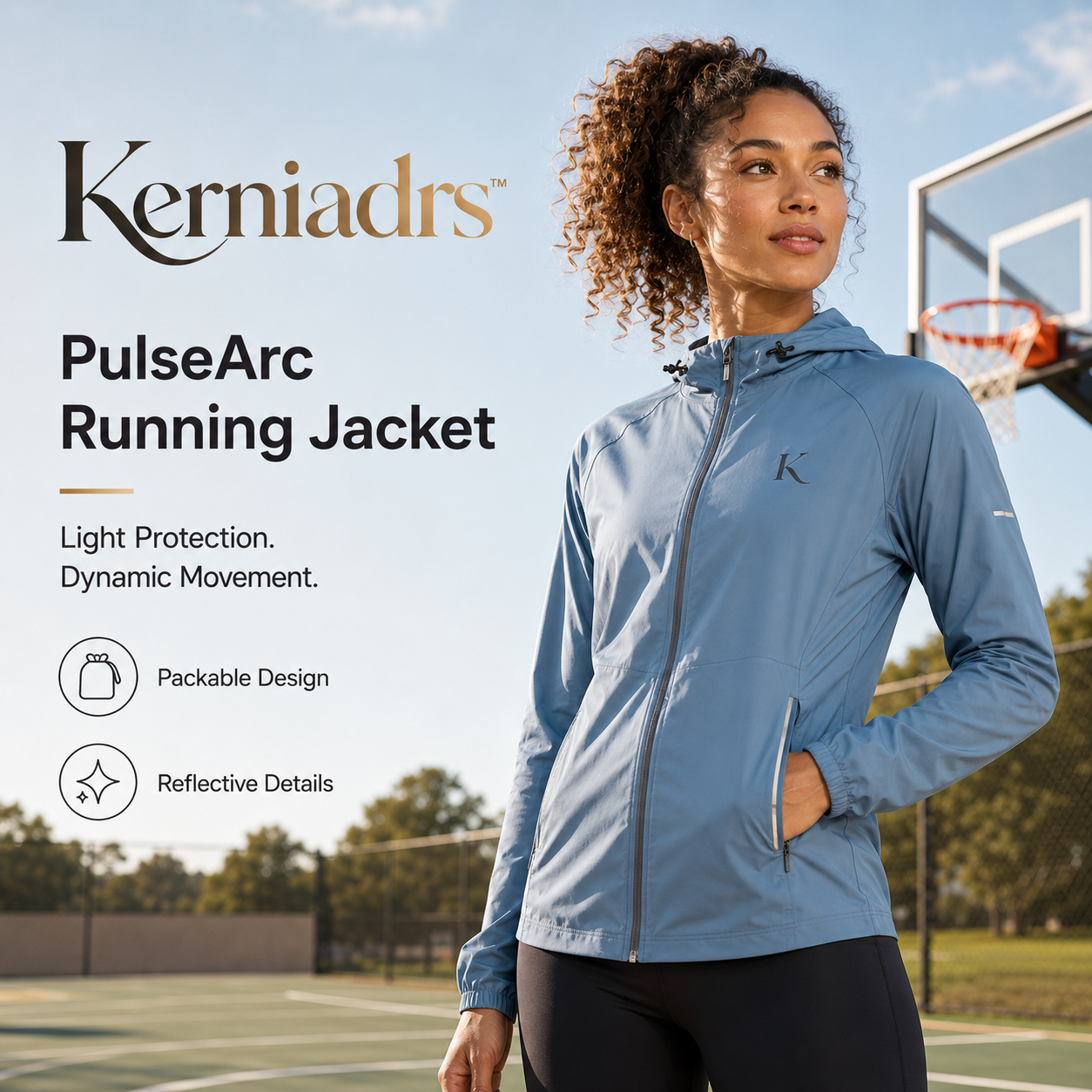 Kerniadrs™ Women’s PulseArc Lightweight Running Jacket | Women’s Packable Running Jacket, Water-Resistant Windbreaker, Reflective Workout Outerwear