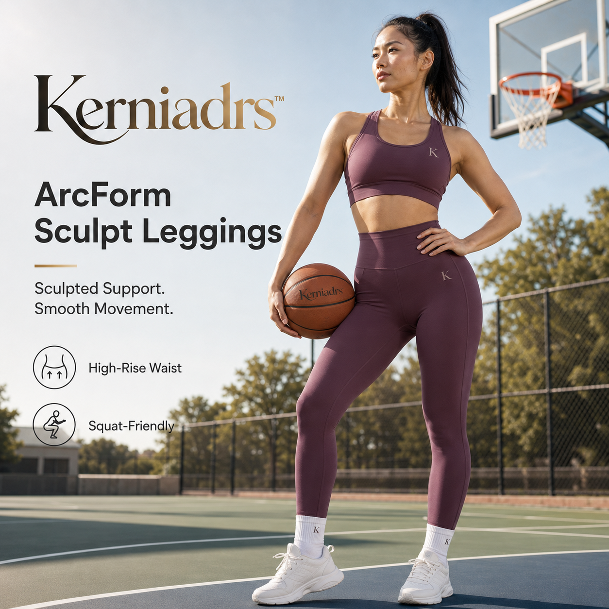 Kerniadrs™ Women’s ArcForm High-Waisted Sculpt Leggings | Women’s Seamless Workout Leggings, High-Rise Yoga Pants, Squat-Friendly Gym Tights
